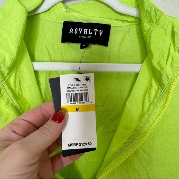 NWT ROYALTY Maluma Men's Half Zip Pullover Windbreaker Mojito Medium - Picture 5 of 6